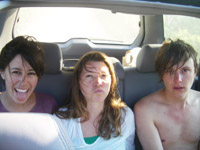 car, post beach - alexis, kate, justin